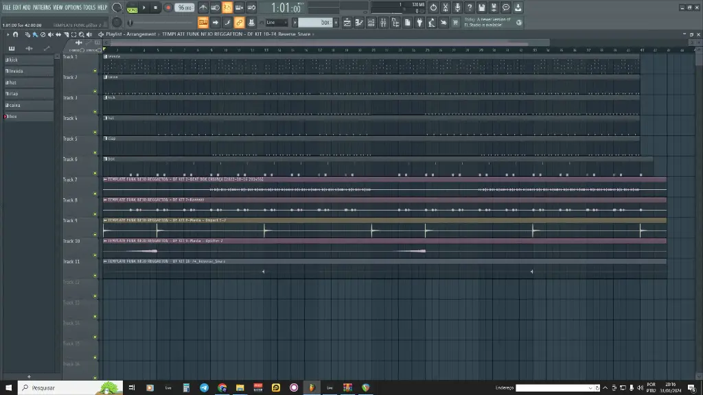 BASE FUNK NEJO REGGAETON - PROJETOS - FL STUDIO - ABLETON - REAPER