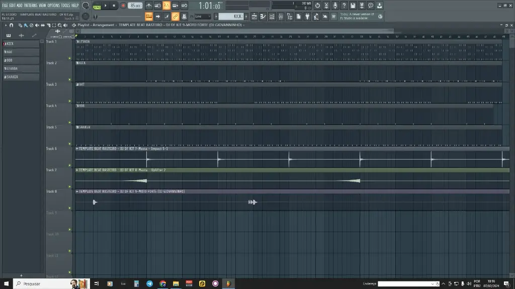 BEAT FUNK RASTEIRO - PROJETOS - FL STUDIO - ABLETON LIVE