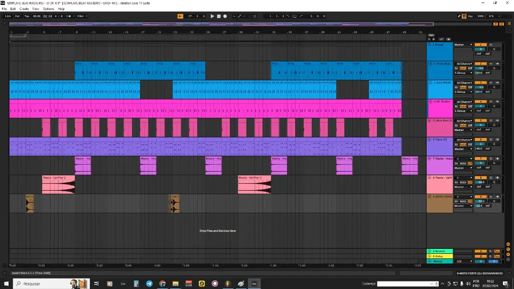 BEAT FUNK RASTEIRO - PROJETOS - FL STUDIO - ABLETON LIVE